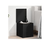 vidaXL Boîte de rangement noir 30x35x35 cm bois d'ingénierie, boîte à couvertures, coffre de rangement, boîte de rangement pour vêtements
