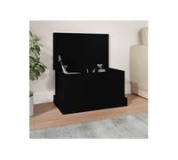 vidaXL Boîte de rangement – Coffre à outils avec couvercle, noir, bois d'ingénierie, 50x30x28 cm