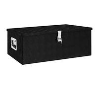 vidaXL Boîte de rangement Noir 90x47x33,5 cm Aluminium