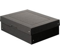 Boîte de rangement noire, A4, 320 x 240 x 100 mm, avec couvercle, carton riveté