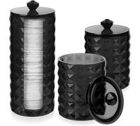 Boîte de rangement noire pour coton-tiges avec couvercle Vendos85