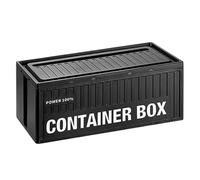 Boîte de rangement noire - Rangement des câbles - Organisateur de bureau avec un couvercle et dissipateur de chaleur - Protection de tension pour fiches