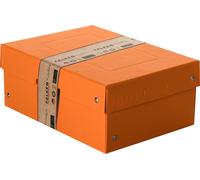 Boîte de rangement orange, A5, 250 x 180 x 100 mm, avec couvercle, carton riveté