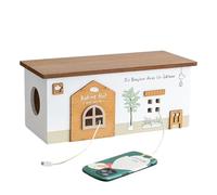 Boîte de Rangement Organisateur de Câbles Panier Design Cabane En Bois | Coffret de Gestion des Câbles Pour , Extérieur, Bureau, Bricolage, Électronique, Garage, Téléphone, Télévision