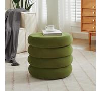Boîte de rangement ottomane ronde avec couvercle, repose-pieds pour salon et chambre à coucher, tissu bouclette doux, solution élégante de décoration d'intérieur