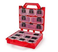 Boîte de rangement OUTIWAX double face, 12 compartiments amovibles - rouge/noir