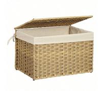 Boîte de rangement, Panier à linge 65 L, avec poignées, Doublure, Couvercle