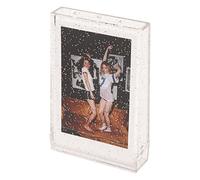 Boîte de Rangement Photo pour Polaroid, Mini étui Porte-Photo 3 Pouces, étui Photo Portable pour Appareil Photo instantané avec Corde à Main pour Cartes Photos (Paillettes Transparentes)