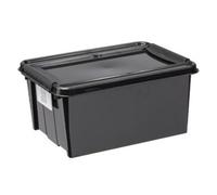 Boîte de rangement - PLAST TEAM - PROBOX RECYCLE - 32L - Plastique recyclé - Noir - Couvercle à clip
