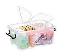 Boîte de rangement plastique 12 L Strata translucide - Lot de 5