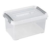 Boîte de rangement plastique - ALLIBERT BY KETER - Handy Plus - 6 L - Clips gris - Couvercle transparent