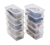 Boite de rangement plastique avec couvercle x10 Sundis CLEAR BOX 5L, L.33xl.19xh.11cm, pour chaussures, transparent