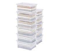 Boite de rangement plastique avec couvercle x11 Sundis VIEW BOX 17L, L.44 x l.34 x h.17 cm, Transparent