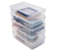 Boite de rangement plastique avec couvercle x5 Sundis CLEAR BOX 30L, L.70,5 x l.40 x h.16,5 cm, Transparent