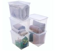 Boite de rangement plastique avec couvercle x5 Sundis CLEAR BOX 70L, L.55 x l.37,5 x h.43,5 cm, Transparent