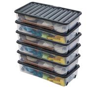 Boite de rangement plastique avec couvercle x6 Sundis VENTILI 35L, L75xl39,5xh16cm, Gris