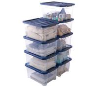 Boite de rangement plastique avec couvercle x9 Sundis WAVE BOX 24L, L.45 x l.34 x h.23 cm, Transparent