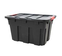 Boite de rangement plastique pour garage avec couvercle et clips de fermeture - 55 L