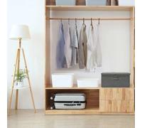 Boîte de Rangement Pliable 2 Compartiments Anthracite | Tissu durable, Poignée pratique, Pliable pour économiser l'espace, Idéale pour jouets, écharpes, livres