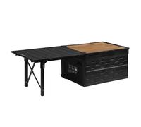 Boîte de rangement pliable 50 L en alliage d'aluminium pour extérieur, pique-nique, camping, côté ouvert, organiseur de coffre de voiture