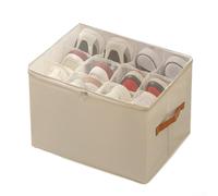 Boîte de rangement pliable à chaussures en tissu avec 16 séparateurs réglables - Organiseur de placard peu encombrant pour talons, baskets et chaussures saisonnières - Tissu Oxford avec 16 séparateurs