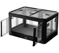 Boîte de rangement pliable à roulettes 85 L AB-120 - coloris noir [Xcase]
