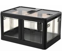 Boîte de rangement pliable à roulettes 85 L AB-120 - coloris noir - XCase