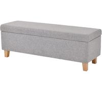 Boîte de rangement pliable avec couvercles, grand pouf multifonction avec couvercles amovibles, pieds en bois, design carré, idéal pour le jardin et la maison