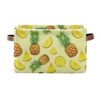 Boîte de rangement pliable en forme d'ananas de dessin animé jaune clair pour vêtements, serviettes, jouets de chien, livres