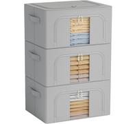 Boîte de rangement pliable en métal gris - 24 L Vendos85