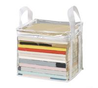 Boîte de rangement pliable en plastique transparent imperméable pour dortoir d'étudiant et salle de esign peu encombrant pour garder les livres au sec et bien rangés (gris, S)