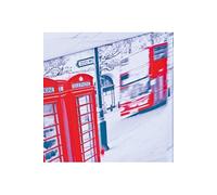 Boîte de Rangement Pliable London 38cm Blanc & Rouge Blanc G