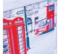 Boîte pliable simili cuir imprimé London Santa Blanc
