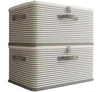 Boîte de rangement pliable, organiseur de vêtements lavable avec double fermeture éclair, conteneur de grande capacité en tissu anti-poussière pour armoire, poubelle à vêtements non tissé sous le lit