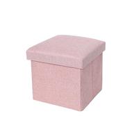 Boîte de Rangement Pliable, siège Pouf en Lin, Pratique, Forte capacité Charge, Multifonctionnel, Simple, Tabouret Pliant, for la Maison et Le Bureau pour Accueil(Pink,30X30X30cm)