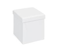 Boîte de rangement pliable simili cuir blanc Santy