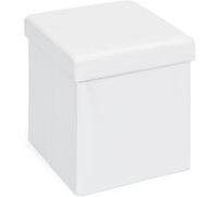 Boîte de rangement pliable simili cuir blanc Santy Blanc G