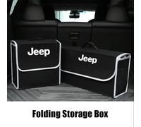 Boîte de rangement pliante pour voiture, sac de rangement en feutre de grande capacité, accessoires pour JEEP Renegade Patriot Weangler Cherokee Compass Rubicon Jeep CT Black-S