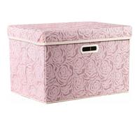 Boîte de rangement pliante - PZCC - 45x30x30 cm - Pliable avec couvercle - Tissu PVR imperméable - Rose