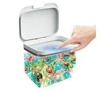 4,5 l - Boîte de rangement pour lessive - Boîte de rangement pour capsules de linge - Boîte de rangement automatique pop-up pour lessive - Avec verre doseur