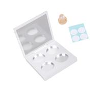 Boîte de rangement portable à 4 compartiments pour fard à paupières avec fermeture, blanc, One Size, Beauté de masse