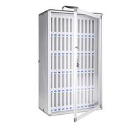 Boîte de rangement portable à 60 emplacements pour téléphone portable en alliage d'aluminium avec poignée, idéale pour l'école, les entreprises militaires, les gymnases, les organisateurs de téléphone
