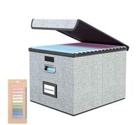 Boîte de rangement portable améliorée avec couvercle, grande capacité, multifonctionnelle, pliable, en tissu, à suspendre avec glissière en plastique, système de classement pour la maison/le bureau