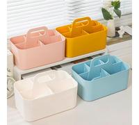 Boîte de rangement portable empilable avec disposition personnalisée pour organiser divers articles (jaune)