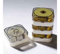 Boîte de rangement portable pour bobine de ligne de pêche avec couvercle transparent, empilable pour ligne principale et leader, étui anti-nœuds pour sac de pêche (5 boîtes + 10 bobines)