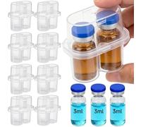 Boîte de rangement portable pour flacons de pénicilline à 2 compartiments, organiseur de réfrigérateur pour microtubes en verre de 3 ml, support sécurisé pour peptides Clair