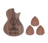 Boîte de rangement portable pour médiators de guitare faite à la main en bois léger et rotatif, a
