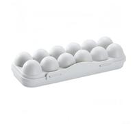 Boîte de rangement portable pour œufs avec 18 compartiments - Étui de protection en plastique pour camping, pique-nique, voyage - Gris - Léger - 12 compartiments