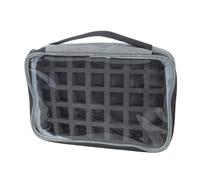 Boîte de rangement pour 35 ongles polis avec inserts amovibles en mousse - Compartiments uniques - Sac de rangement pratique en polyester pour vernis à ongles - Pochette de rangement de voyage