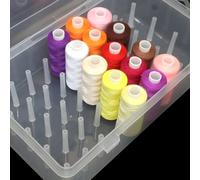 Boîte de rangement pour 42 rouleaux de fil à coudre, boîte de rangement transparente en plastique PP pour kit de broderie et de couture, portable et de grande capacité 42ZXHLan